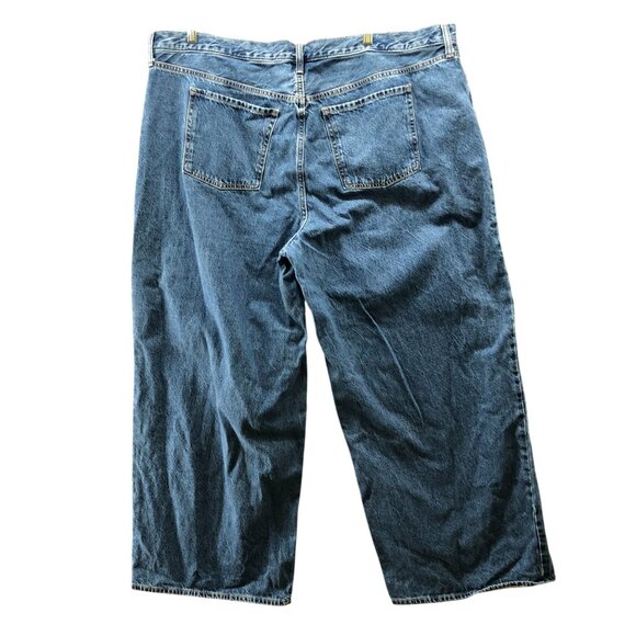 Old Navy Wow Mid Rise Baggy Wide Leg Jeans Womens 22 Blue Medium Wash - Picture 2 of 11